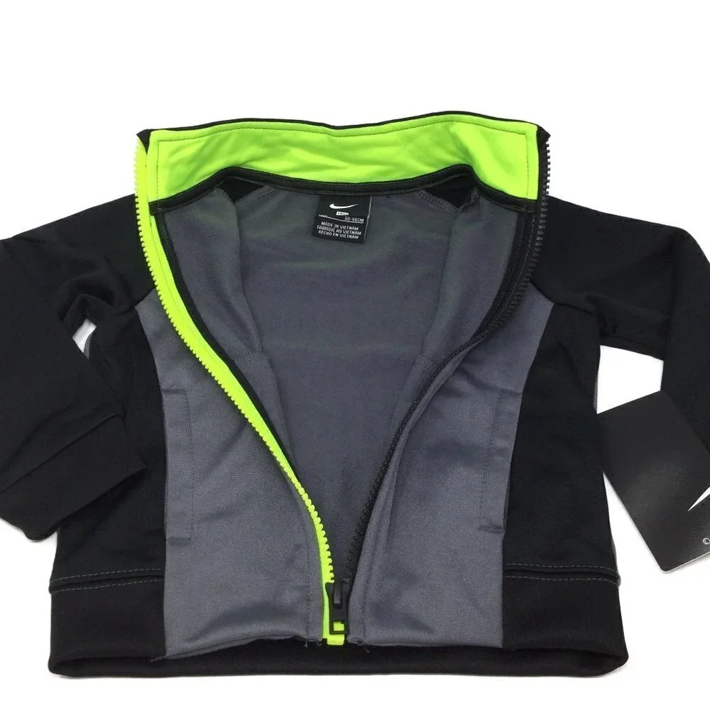 #019 Nike boy Raglan color block neon zip front jacket